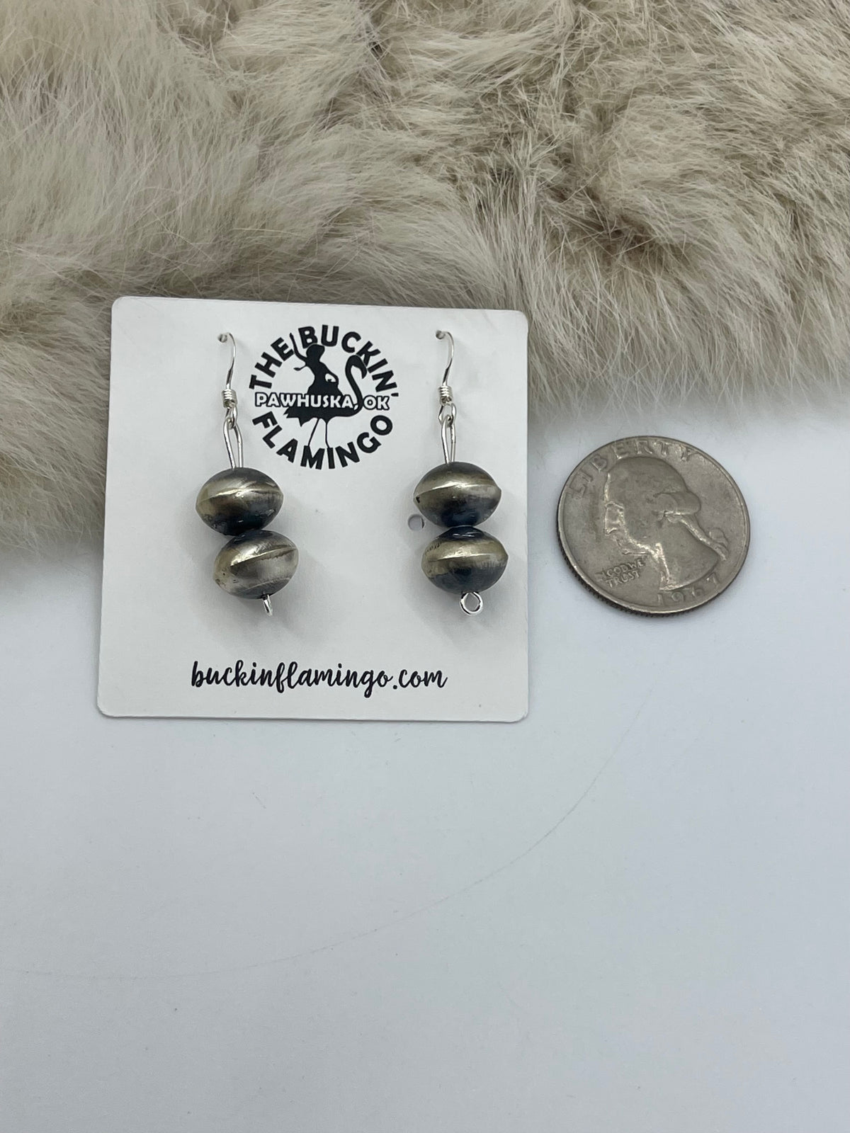 12mm 30” Handmade Navajo Pearl Necklace & Earring Set by Tylena Nez, Navajo