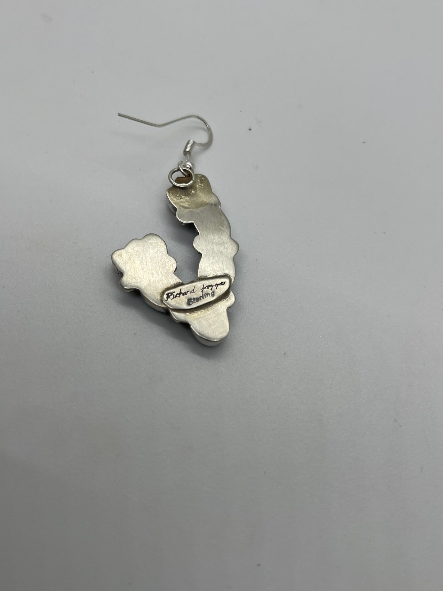 LOT 52 1/4 Prickly Pear Turquoise and Coral Cactus Earrings by Richard Yazzie, Navajo