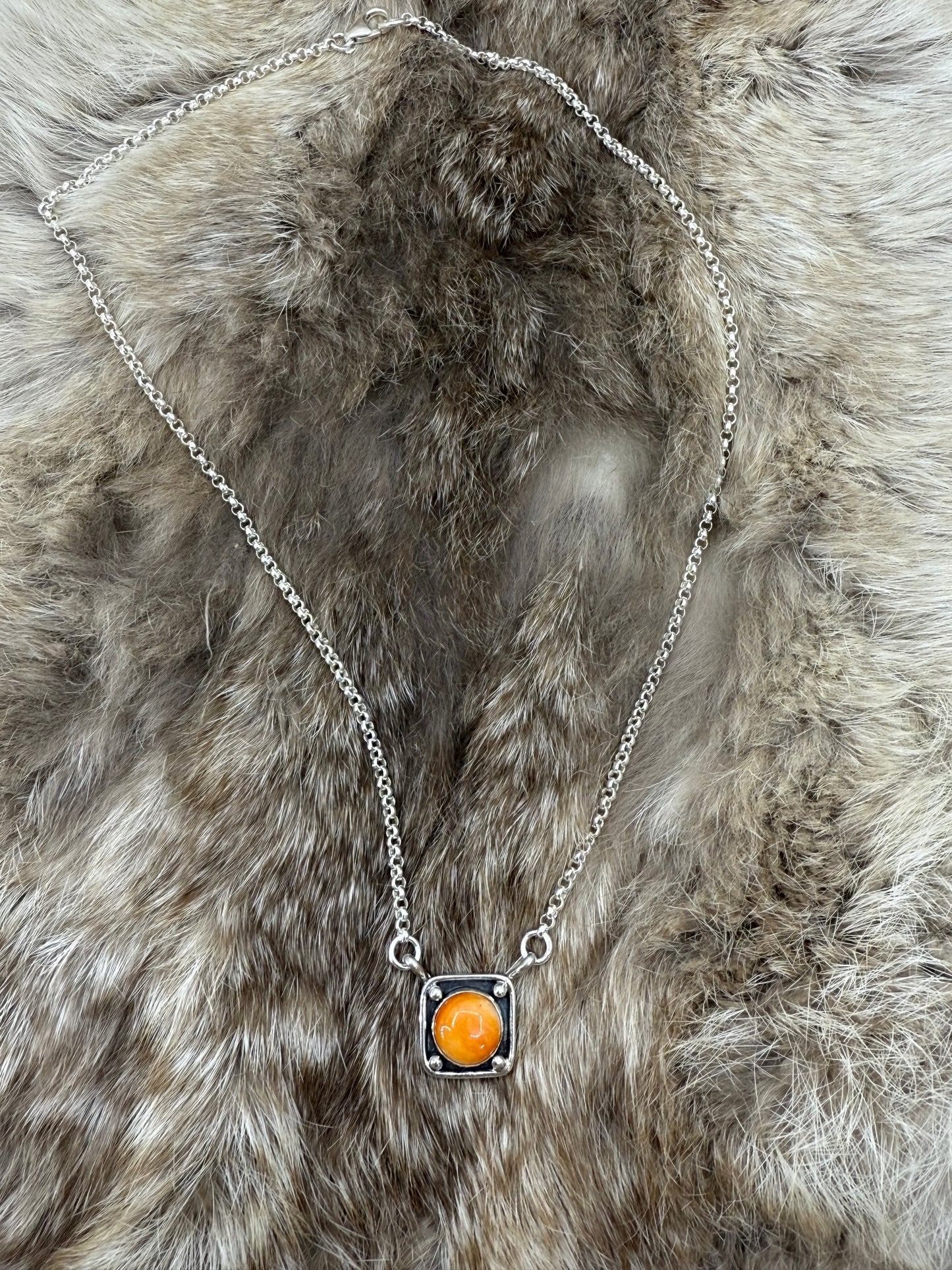 17" Orange Spiny Oyster Necklace