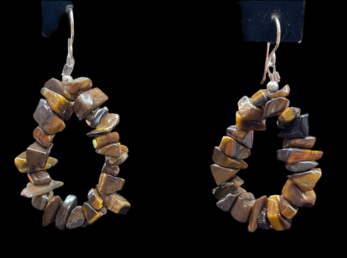 Chunky Tigers Eye Dangle Earrings