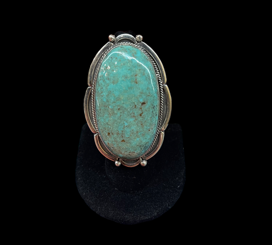 7.0-10.0 Adjustable Turquoise Ring by Gilbert Platero, Navajo