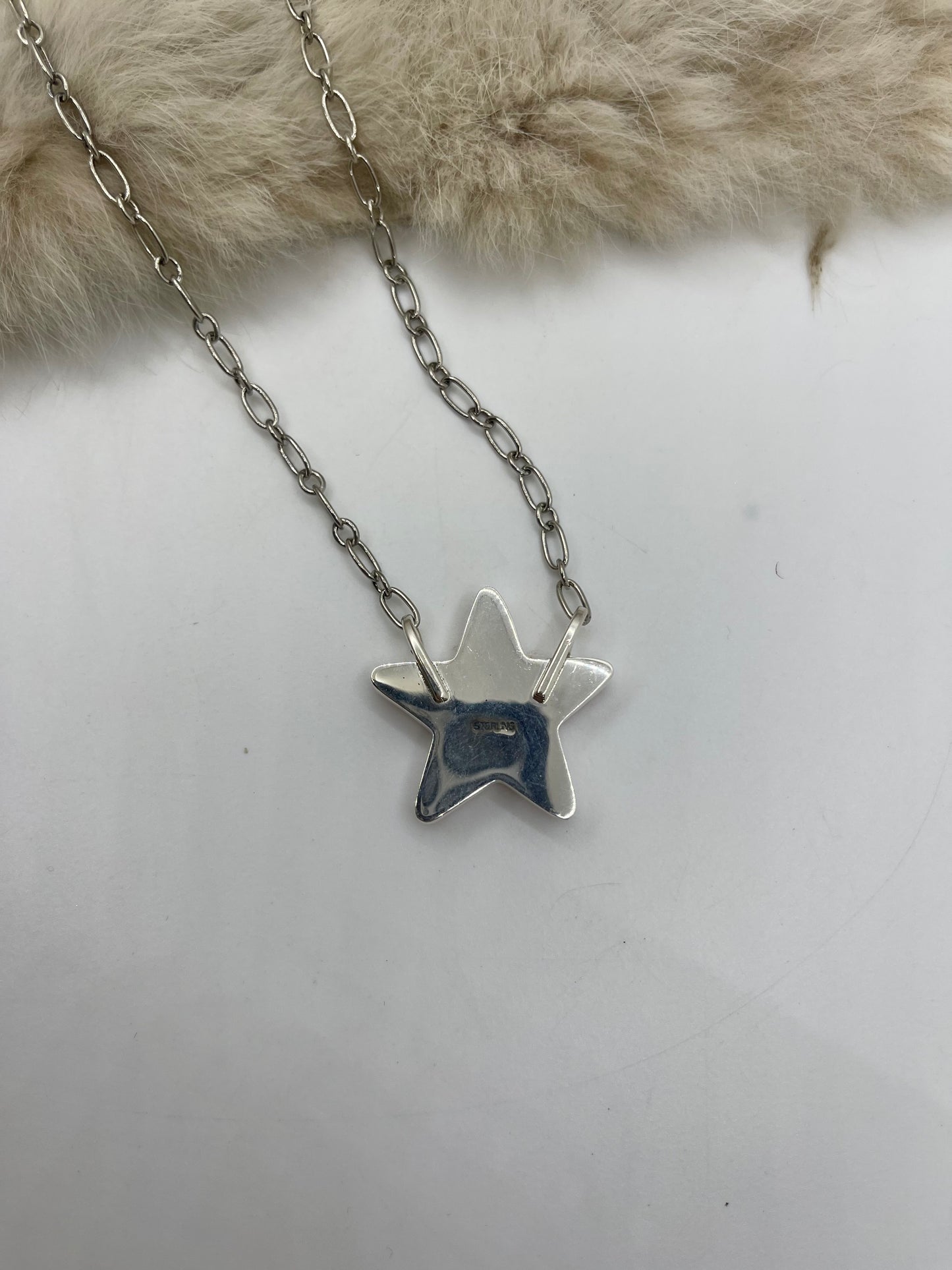 18" Orange Spiny Oyster Shell Star Necklace