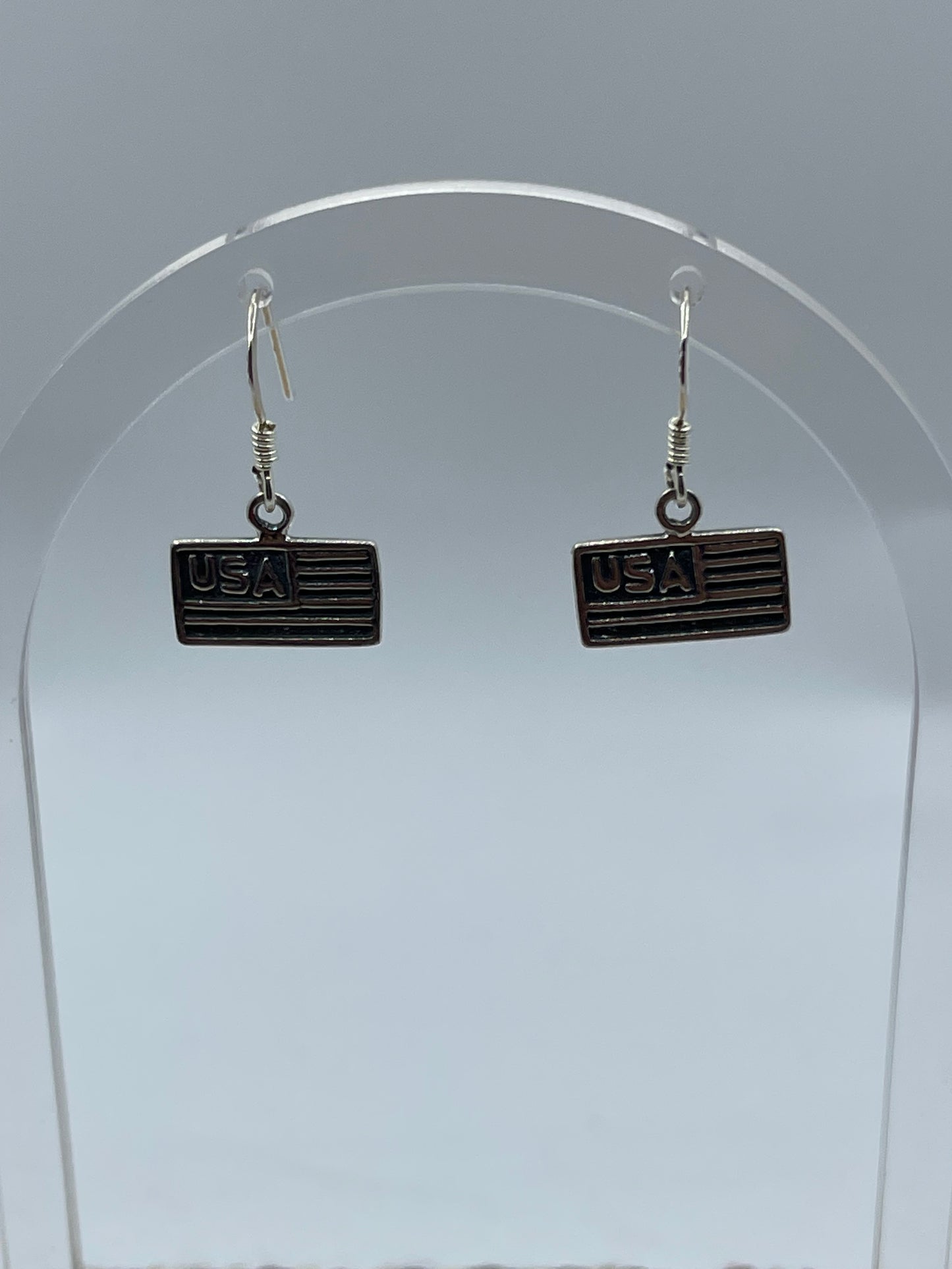 American Flag Dangle Earrings