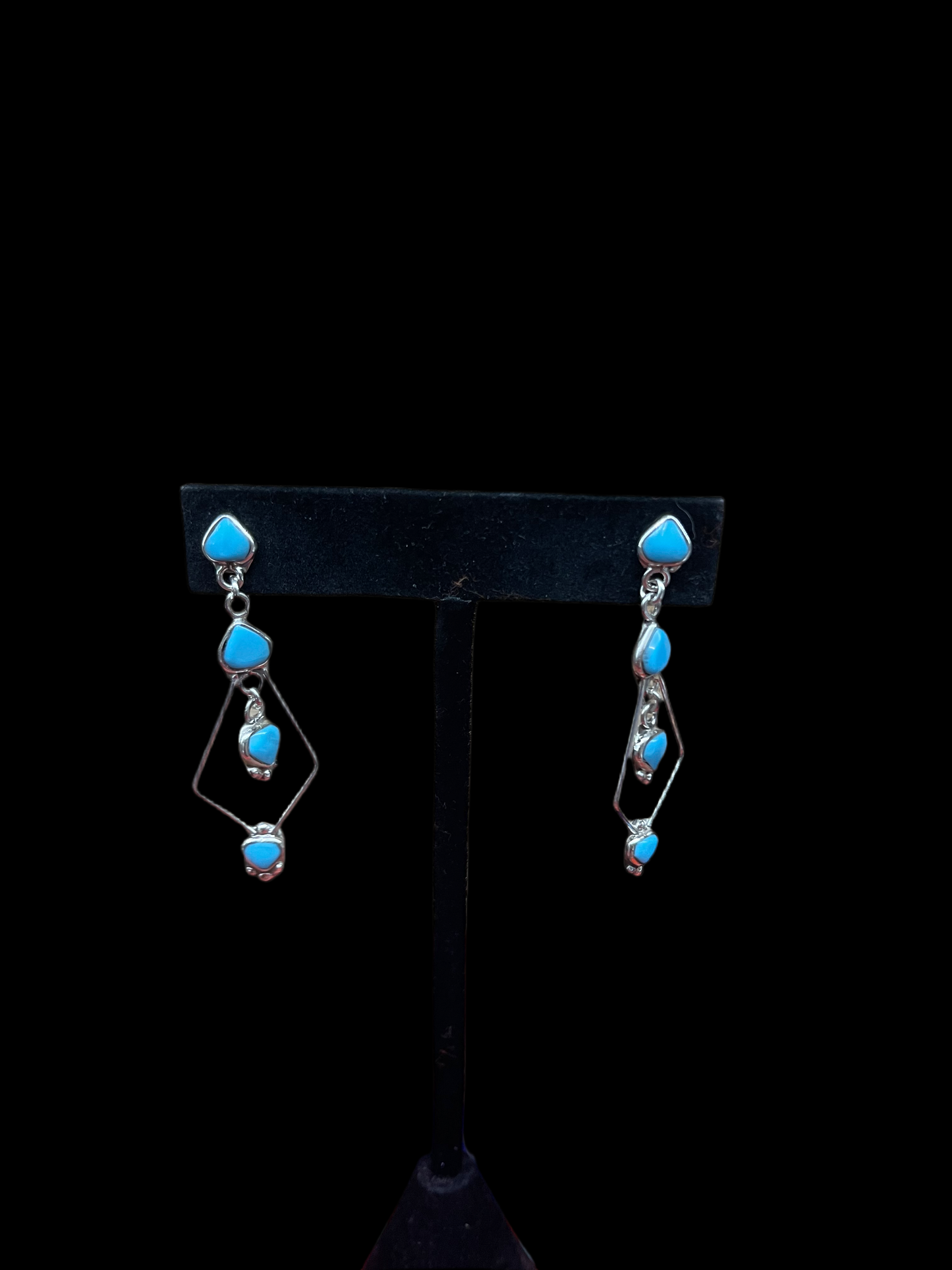 Sleeping Beauty Turquoise Dangles by Kallen Kallestewa, Zuni