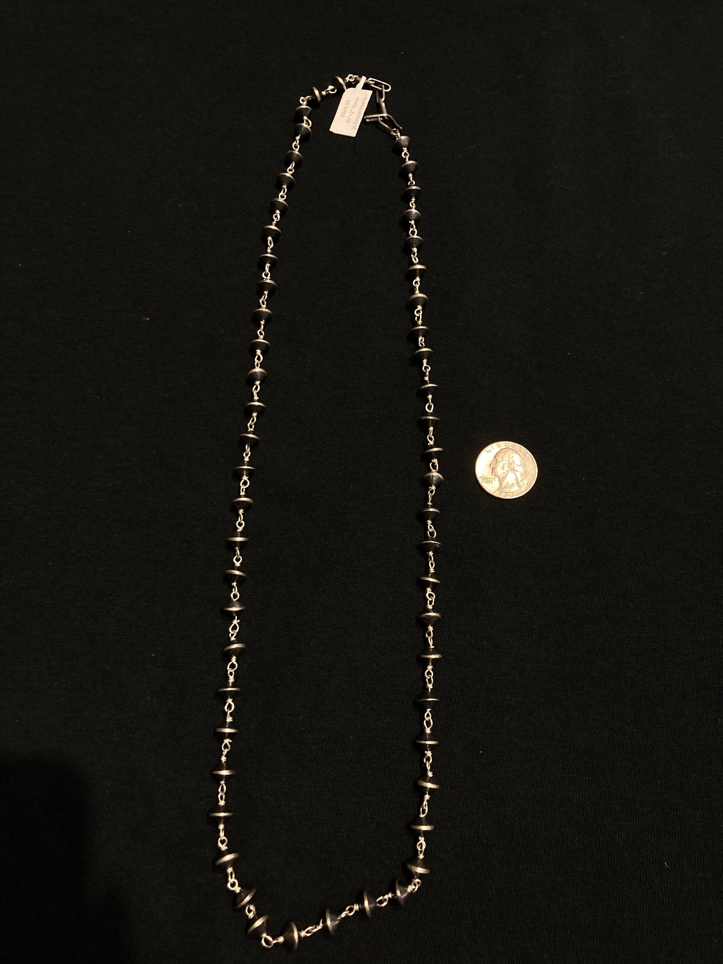 30"+2" Navajo Saucer Pearls Chain Linked Necklace