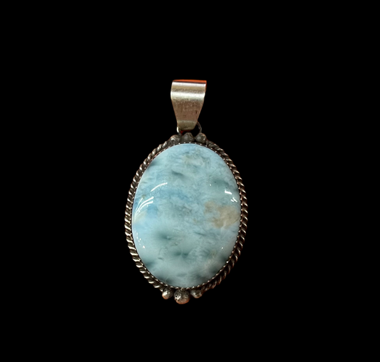 Larimar Pendant by Freda Martinez, Navajo