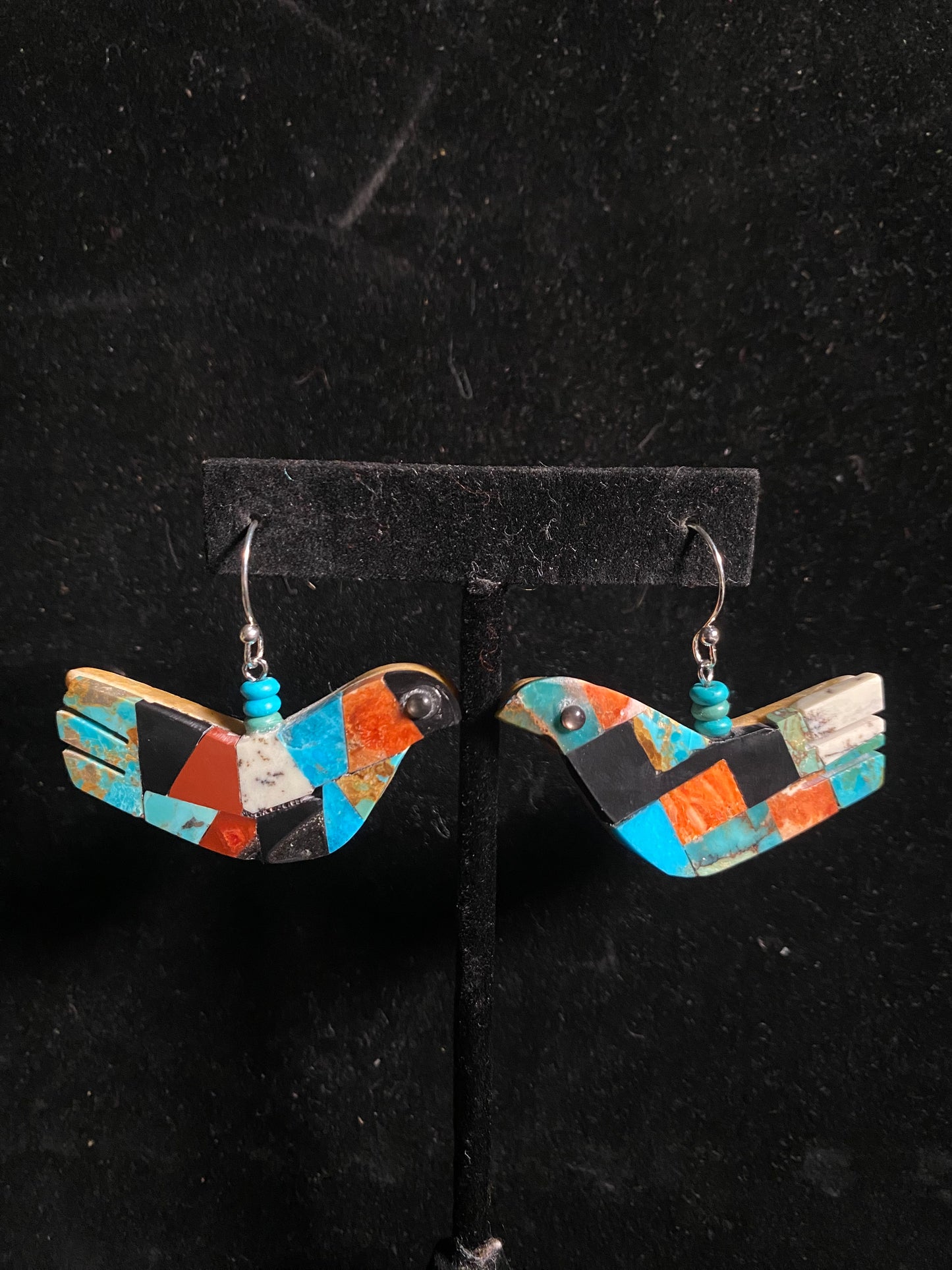 Lapidary Bird Dangle Earrings by Jolene Bird