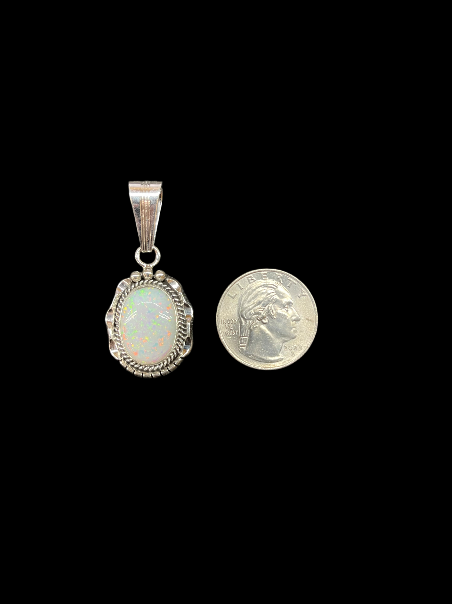 White Opal Pendant by Samuel Yellowhair, Navajo