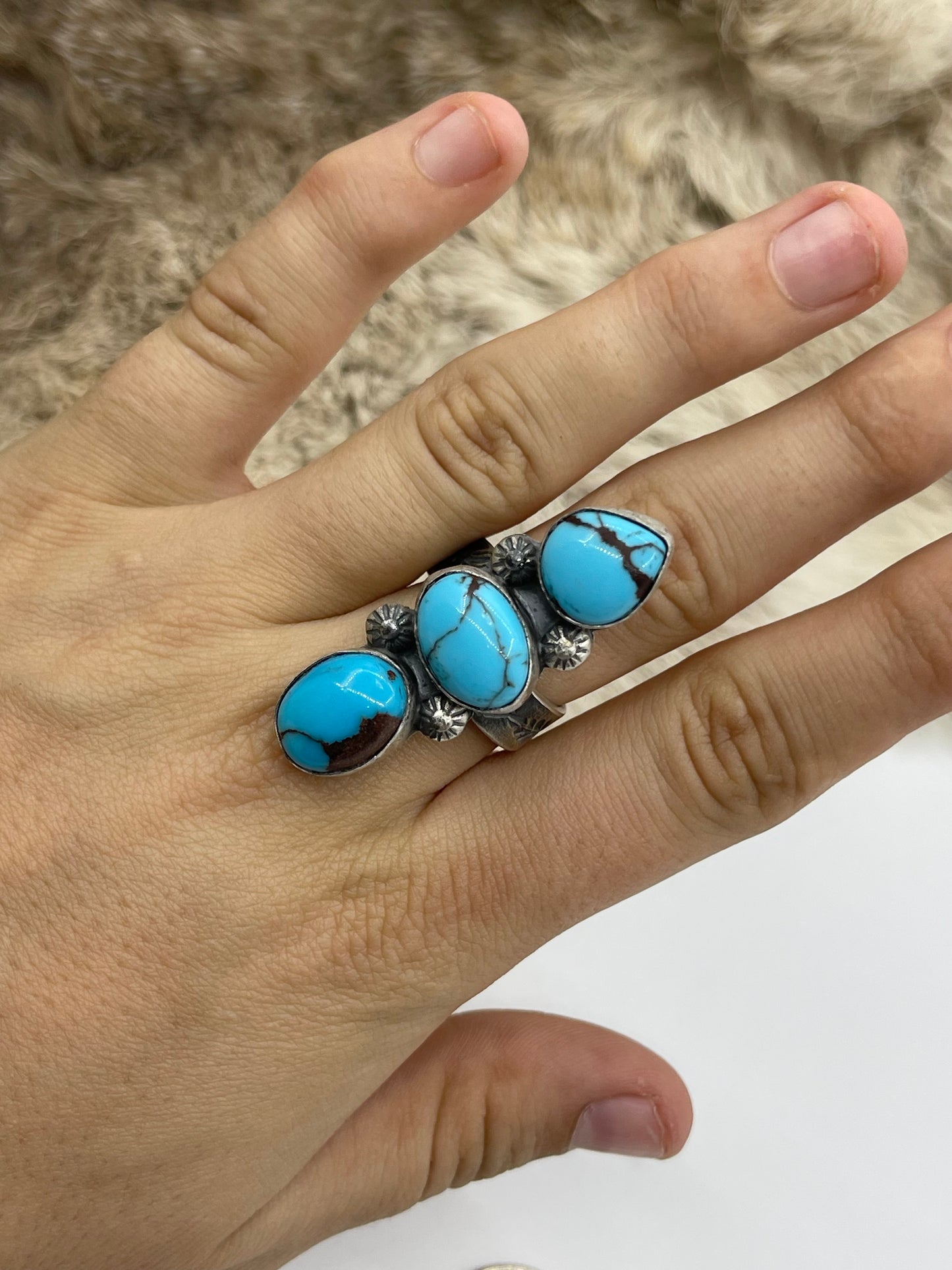 L3 Stone Egyptian Turquoise Adjustable (8.0-11.0) by Happy Piasso, Navajo