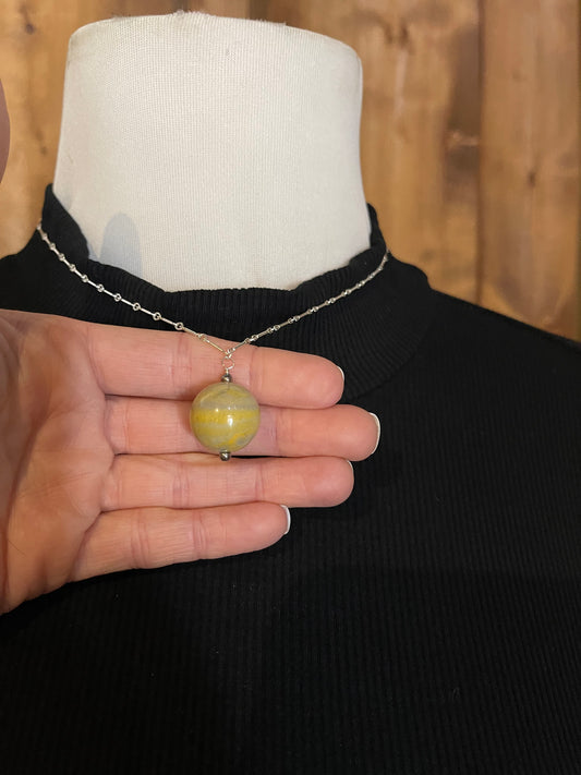 16" Necklace with 18mm Bumblebee Jasper Drop