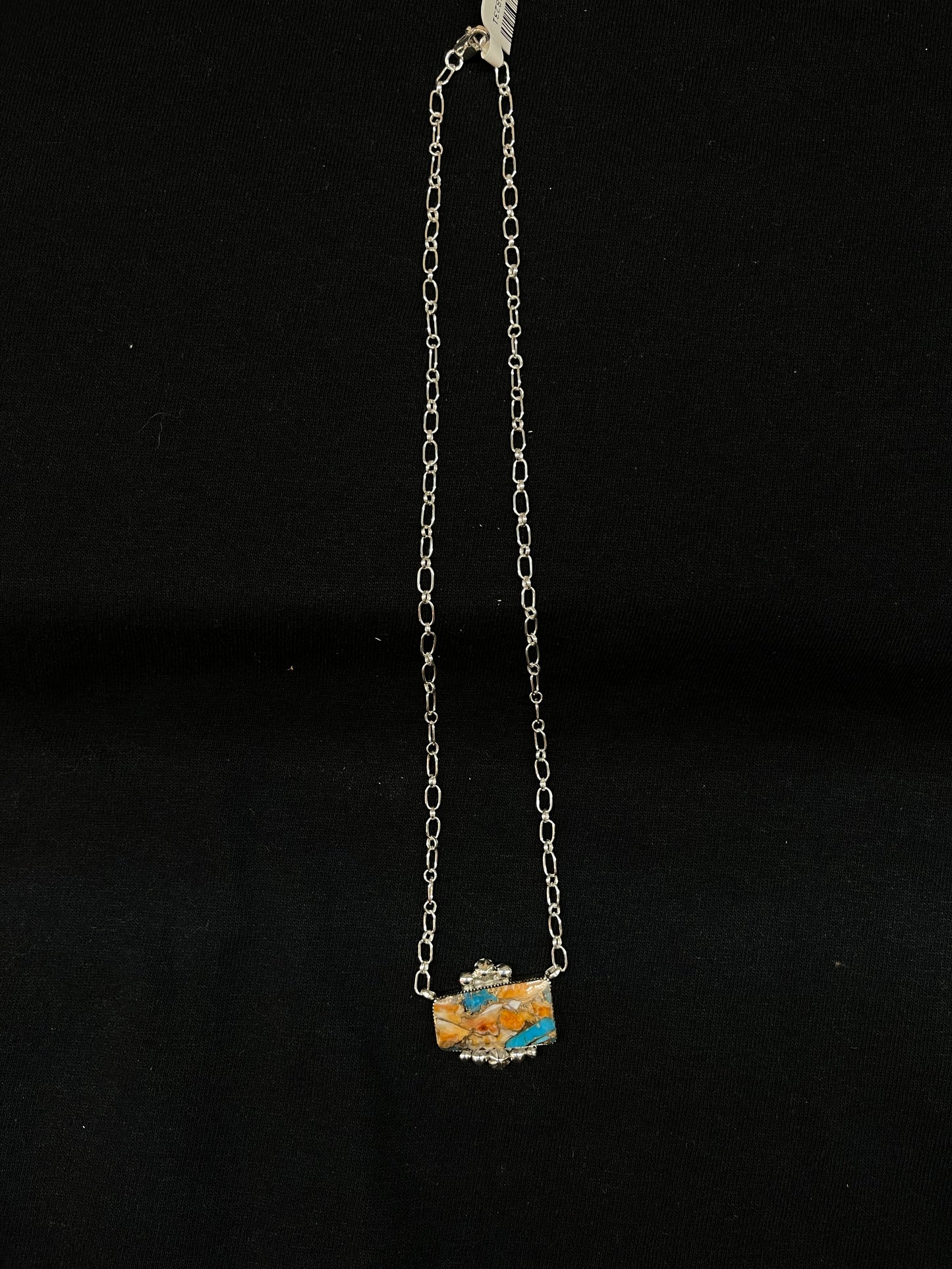 16" Spiny Turquoise Bar Necklace by Harold Becenti, Navajo