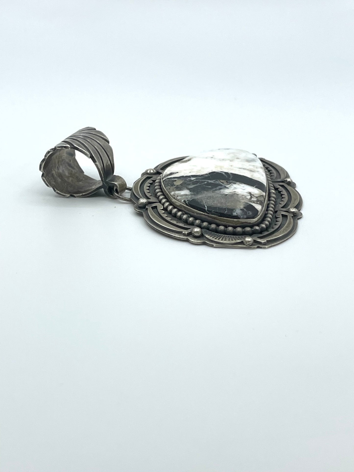 White Buffalo Pendant with 16.4mm Bale by Steven Nez, Navajo