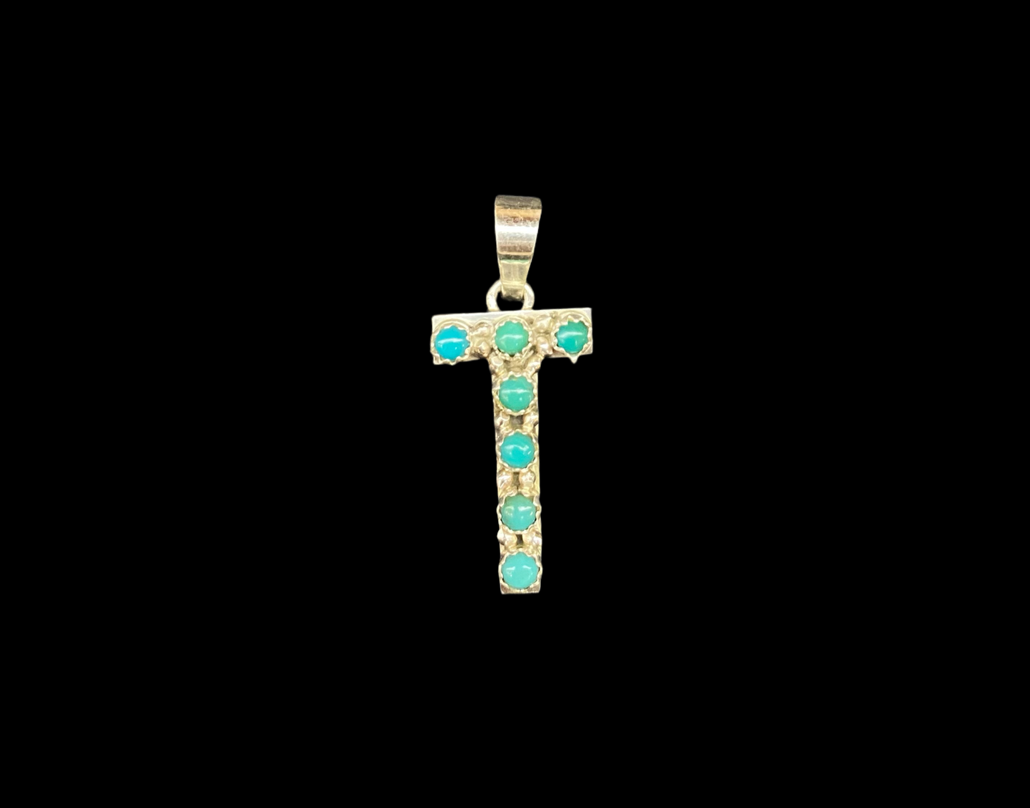 "T" Turquoise Pendant by Scott Skeets, Navajo