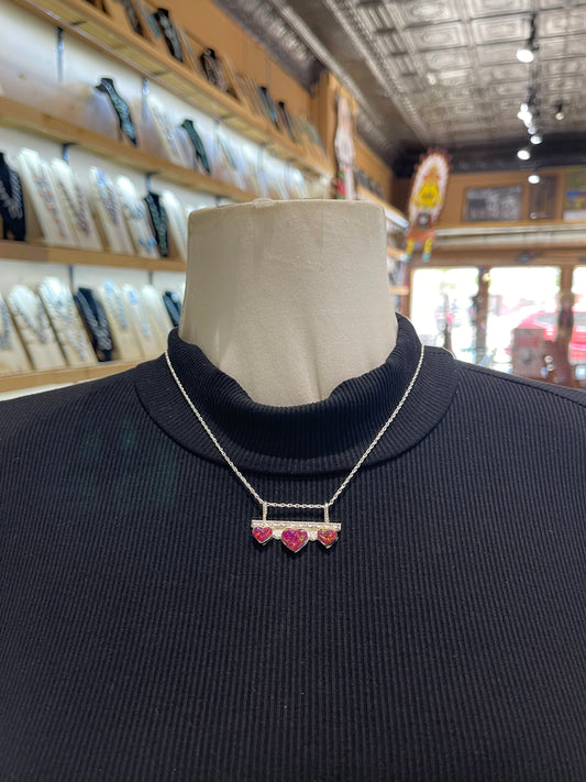 18" Chain with Dark Pink Opal 3.5mm Bale by Donoran Mahler, Navajo