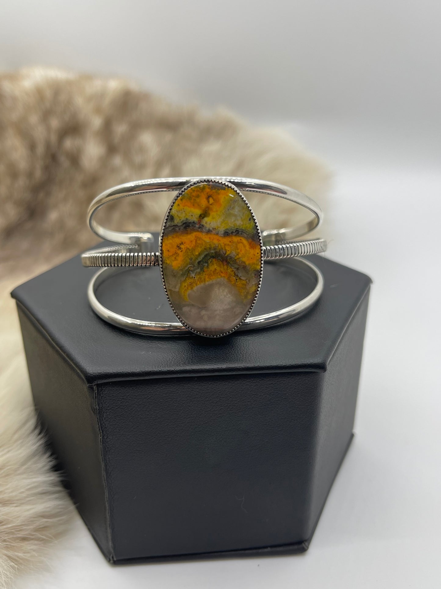 5.5" - 7" Bumblebee Jasper 3 Wire Cuff