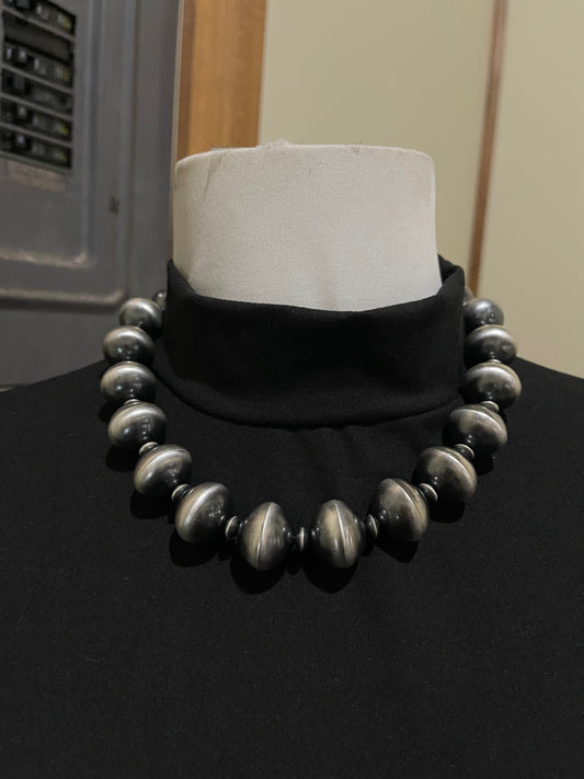16" 20mm Hand Made Navajo Pearls Necklace by Clarissa Haley, Navajo