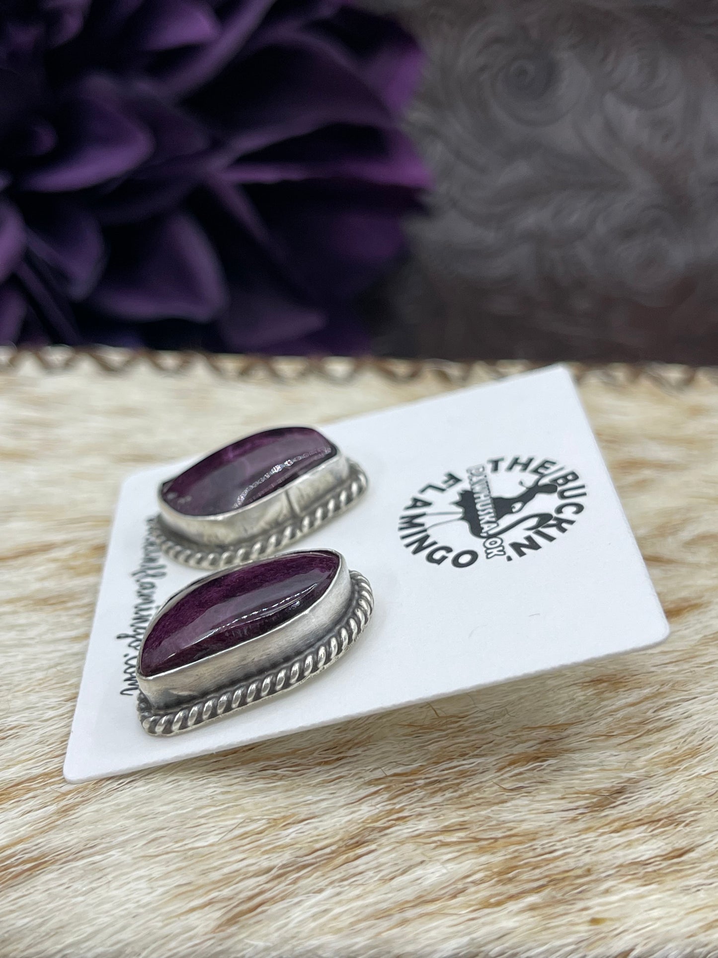 Purple Spiny Oyster Shell Earrings
