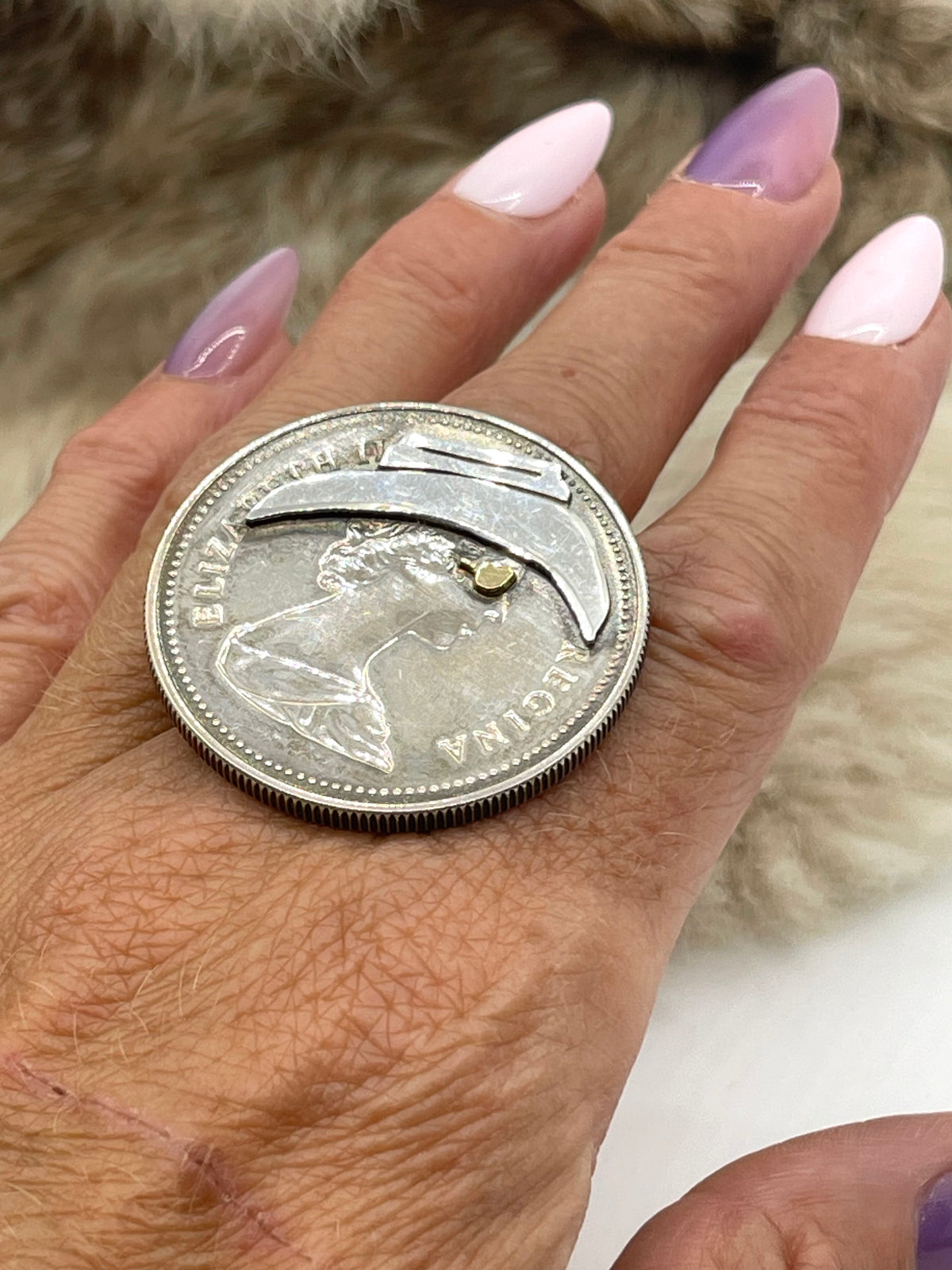8.0 “Queen For The Day” Ring with 18K Gold Sunglasses by Bad Bronc