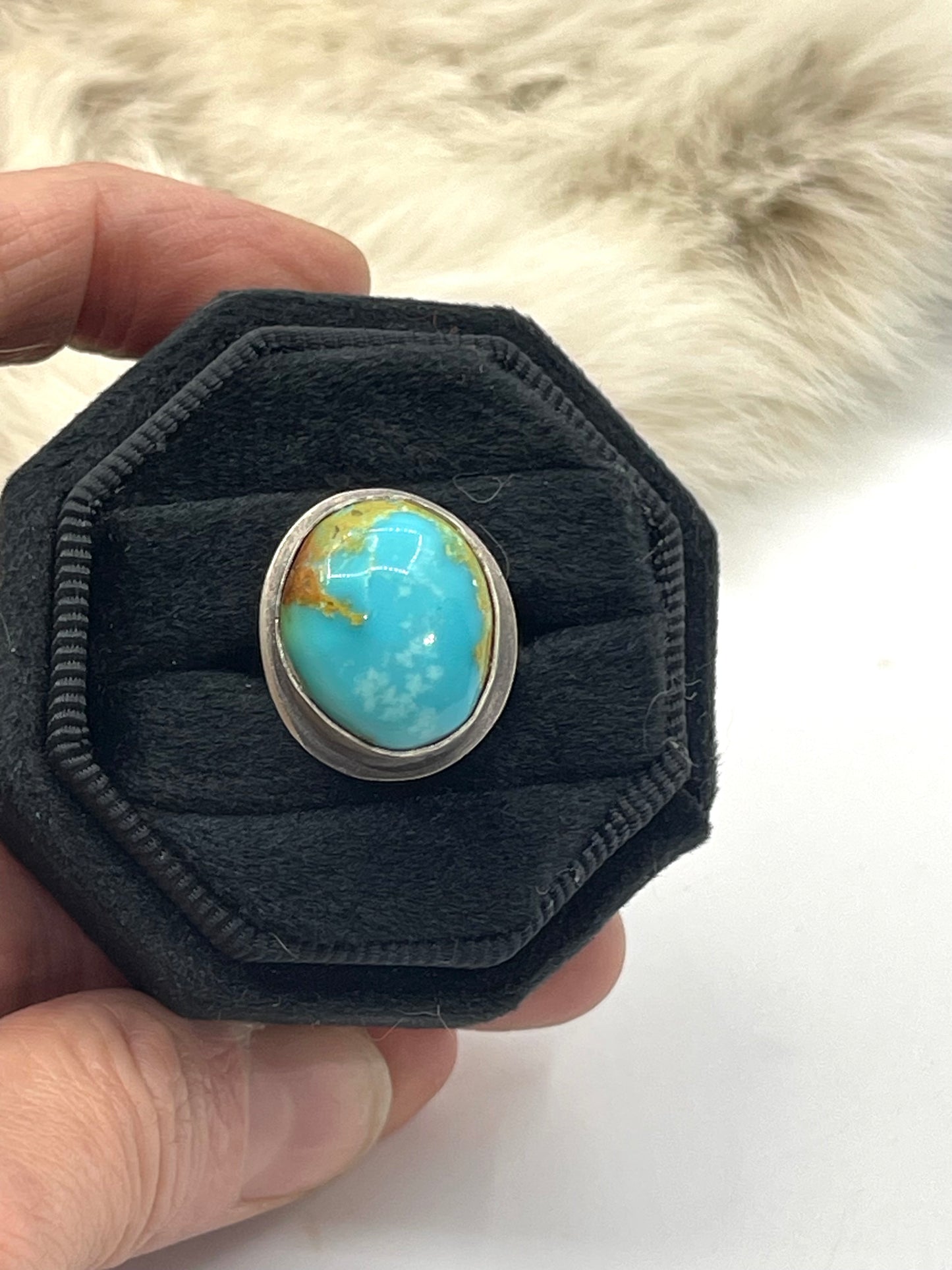 5.5 Cripple Creek Turquoise Oval Ring
