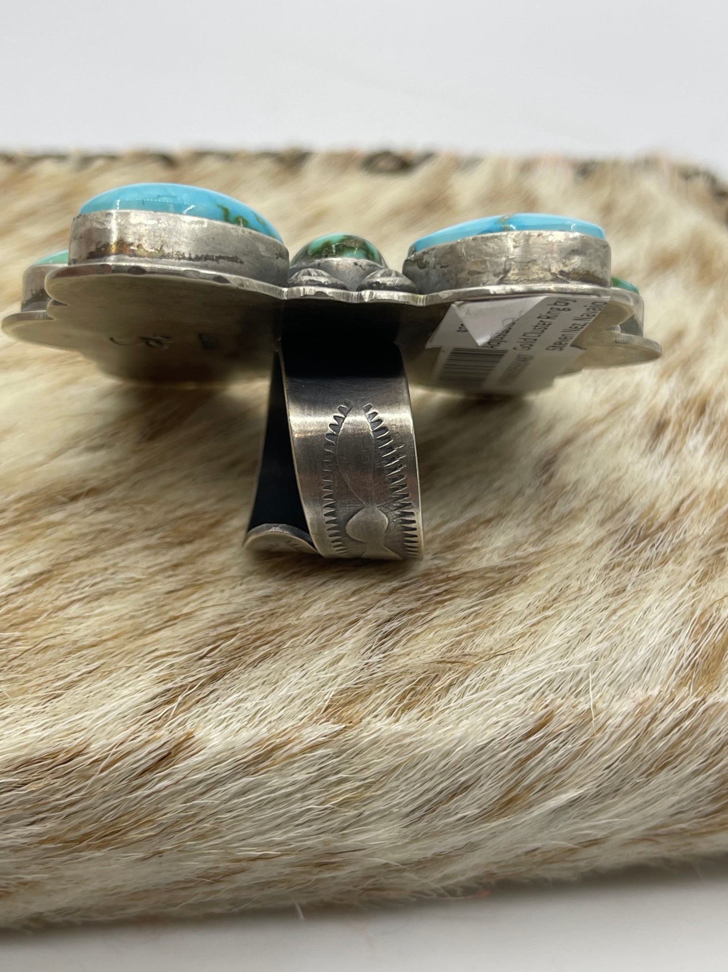 Adjustable Sonoran Gold Cluster Ring by Steven Nez, Navajo