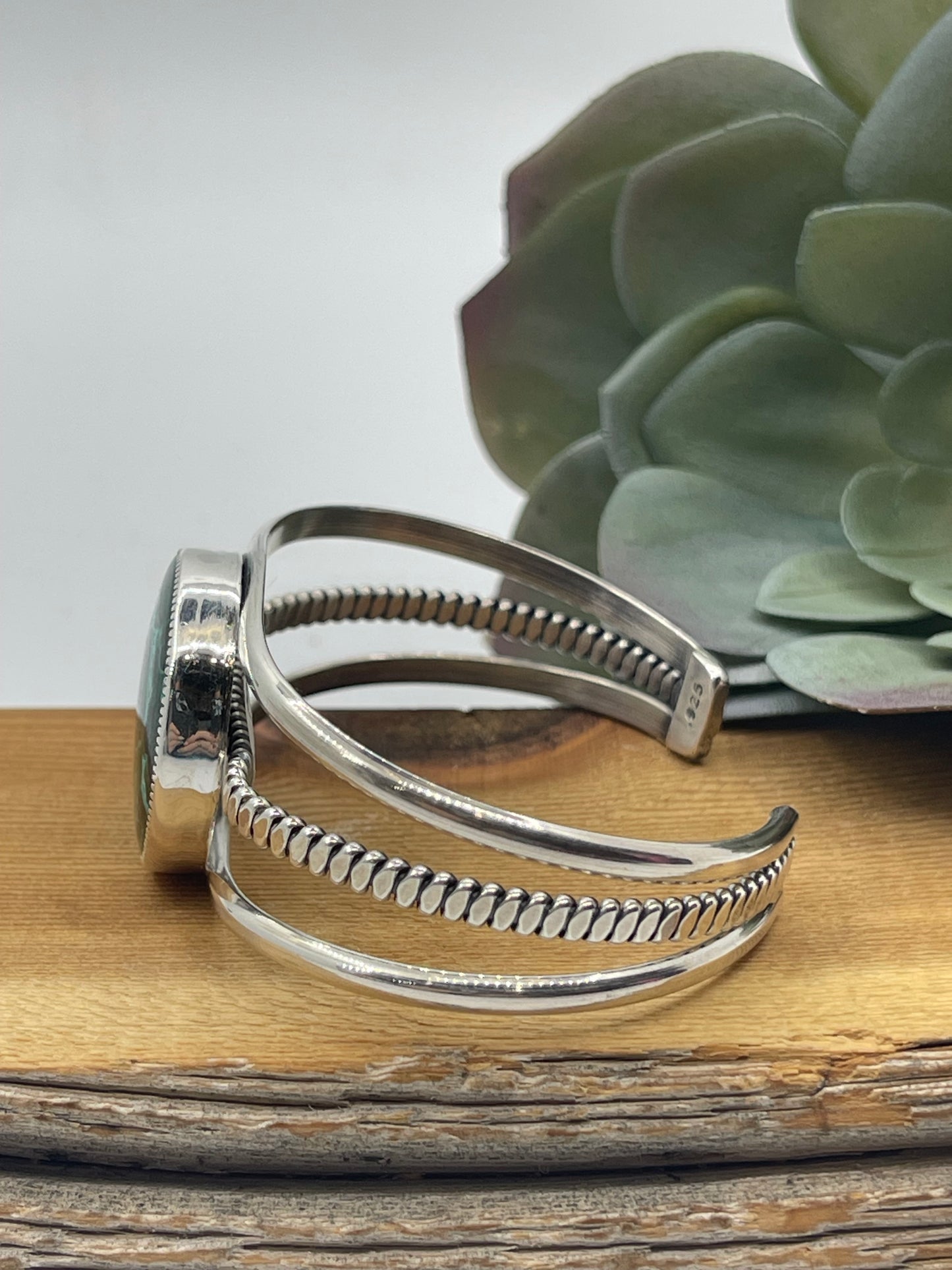 5 1/4"-7" Chrysocolla Malachite Circle Cuff by Dvane Smith, Navajo