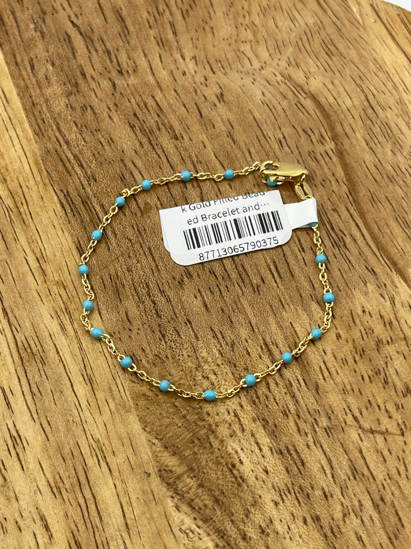 7 1/4" 14k Gold Filled Beaded Bracelet and Turquoise