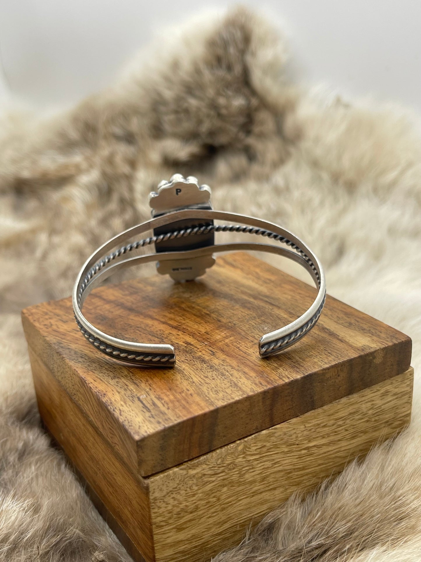 Black Jack Turquoise Cuff by Thompson Piaso, Navajo