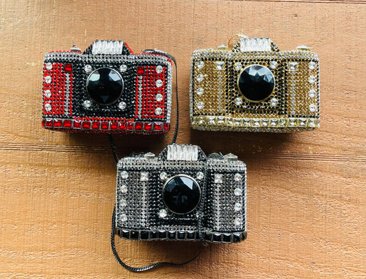 Bedazzled Camera Inspired Purse