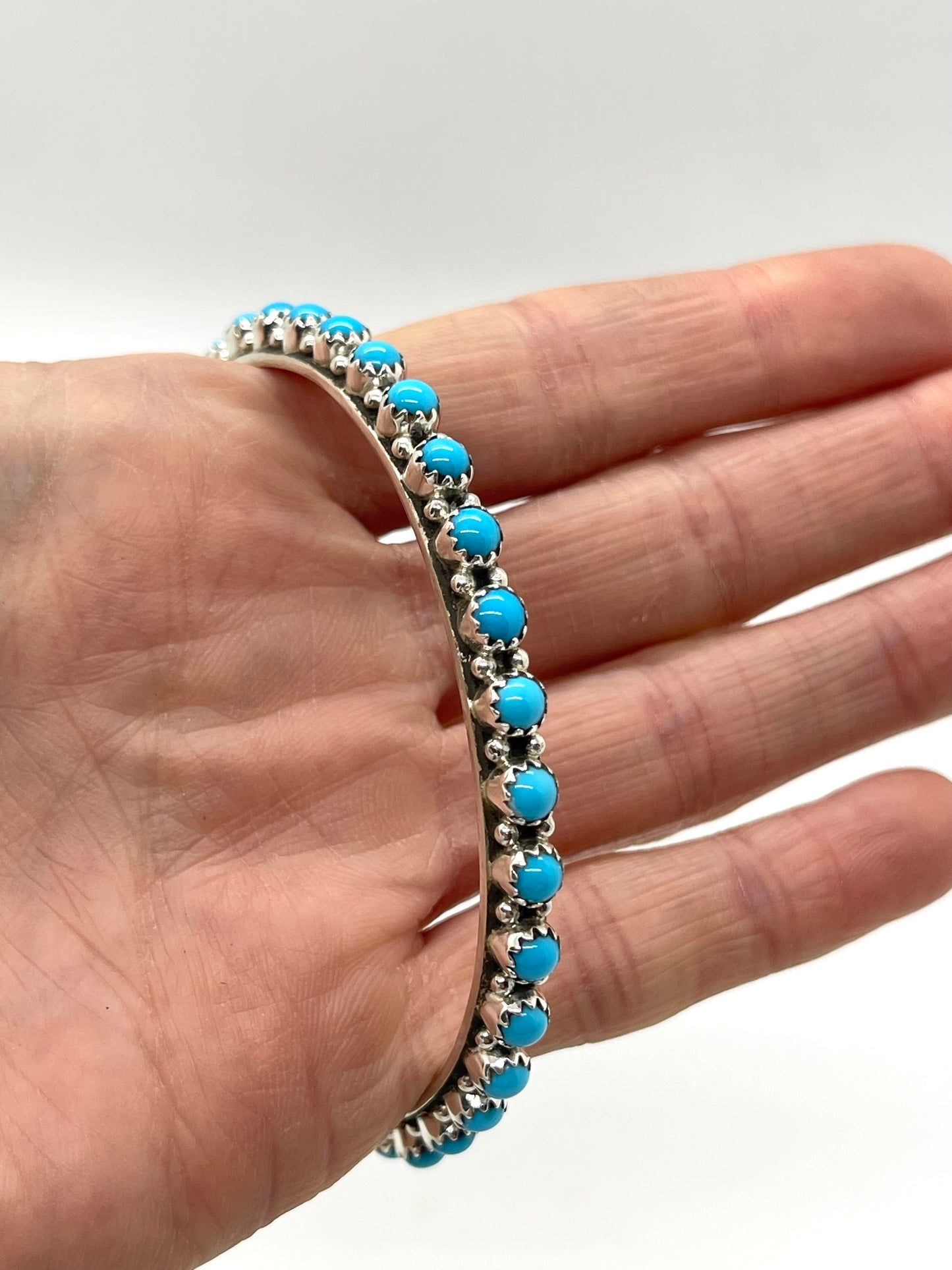 7 3/4" Turquoise Bangle by Gaynell Parker & Shona Yazzie, Navajo