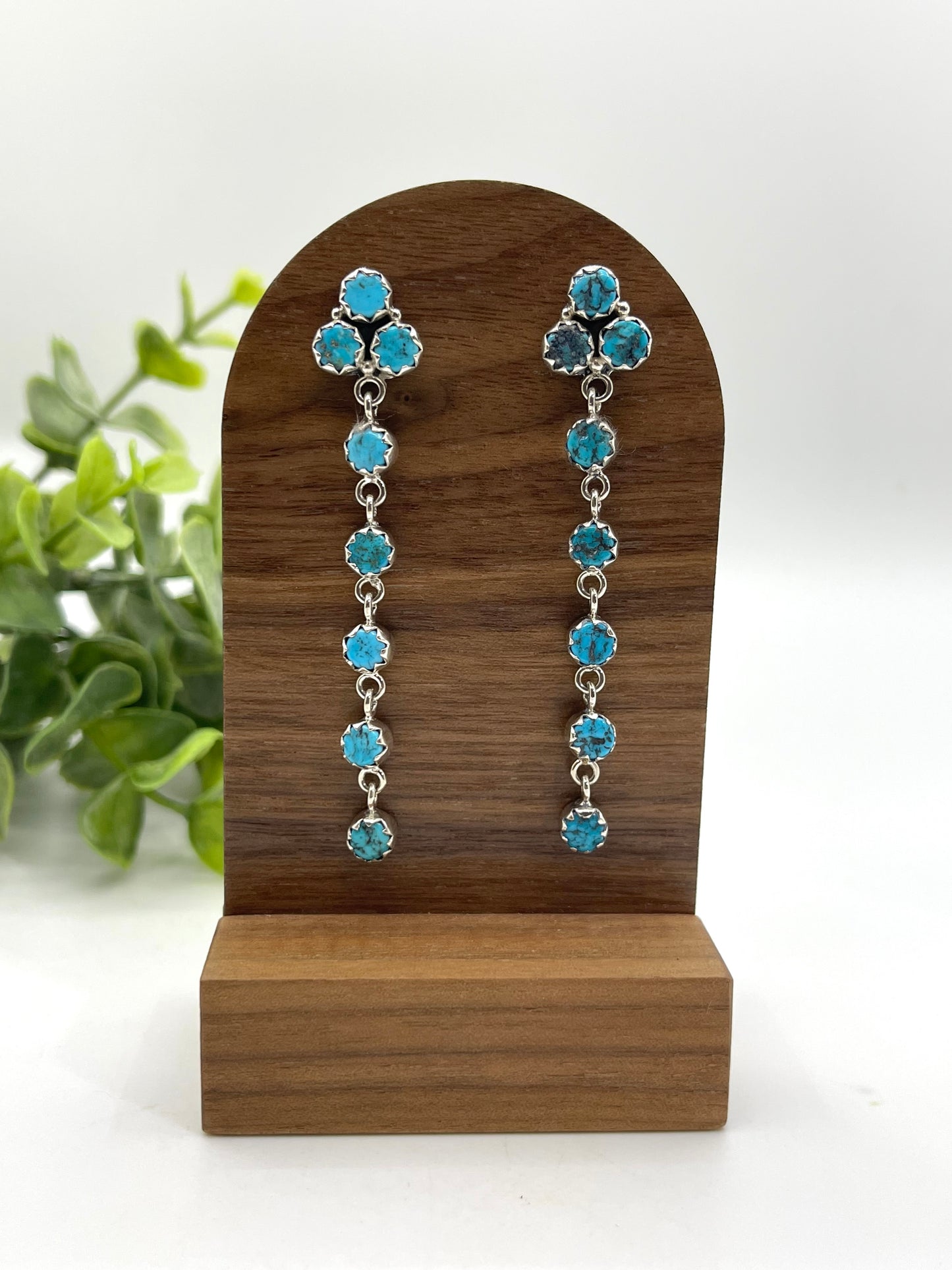 Sleeping Beauty Turquoise Long Dangle Earrings