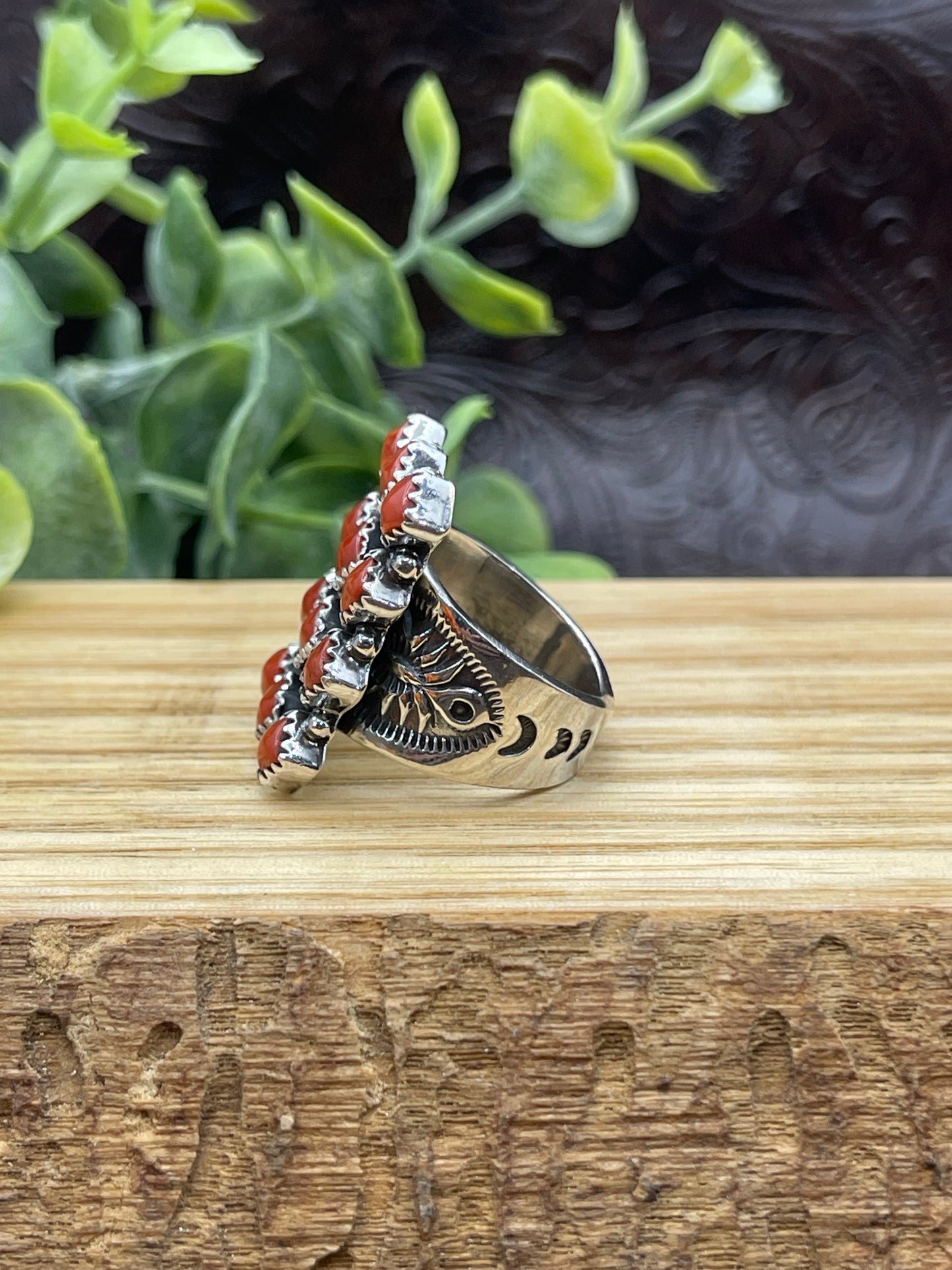 7.5 Red Coral Ring