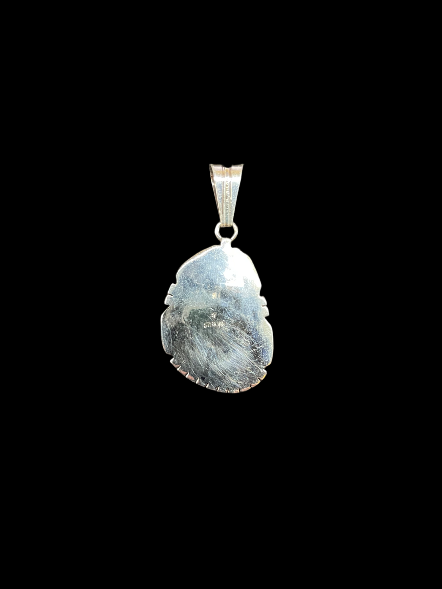 Kingman Turquoise Pendant by Samuel Yellowhair, Navajo