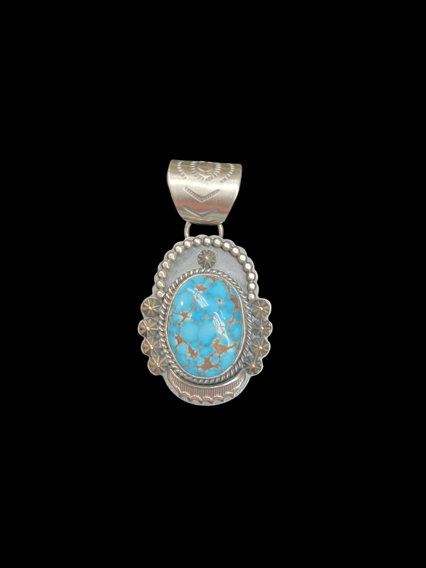 Egyptian Turquoise Pendant by Gilbert Platero, Navajo