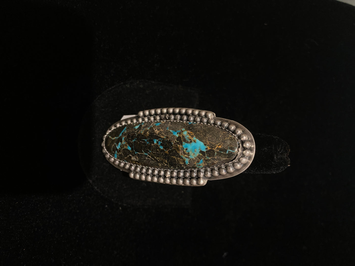 Adjustable Mantis Turquoise Oval Ring by Zia