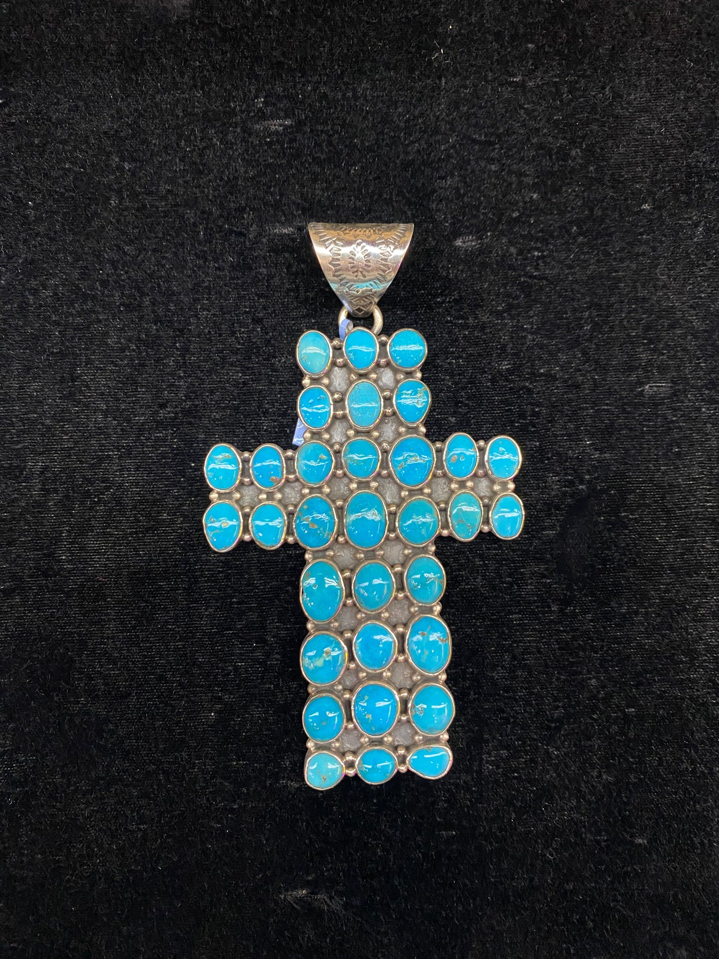 Sleeping Beauty Turquoise Cross Pendant