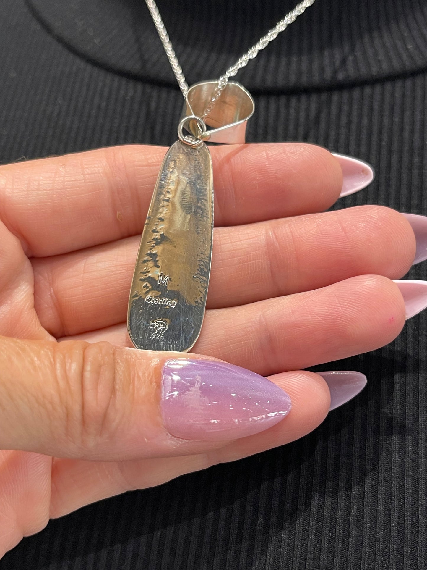 18” 12.5mm Bail Inlay Pendant by Victor Maritza, Zuni