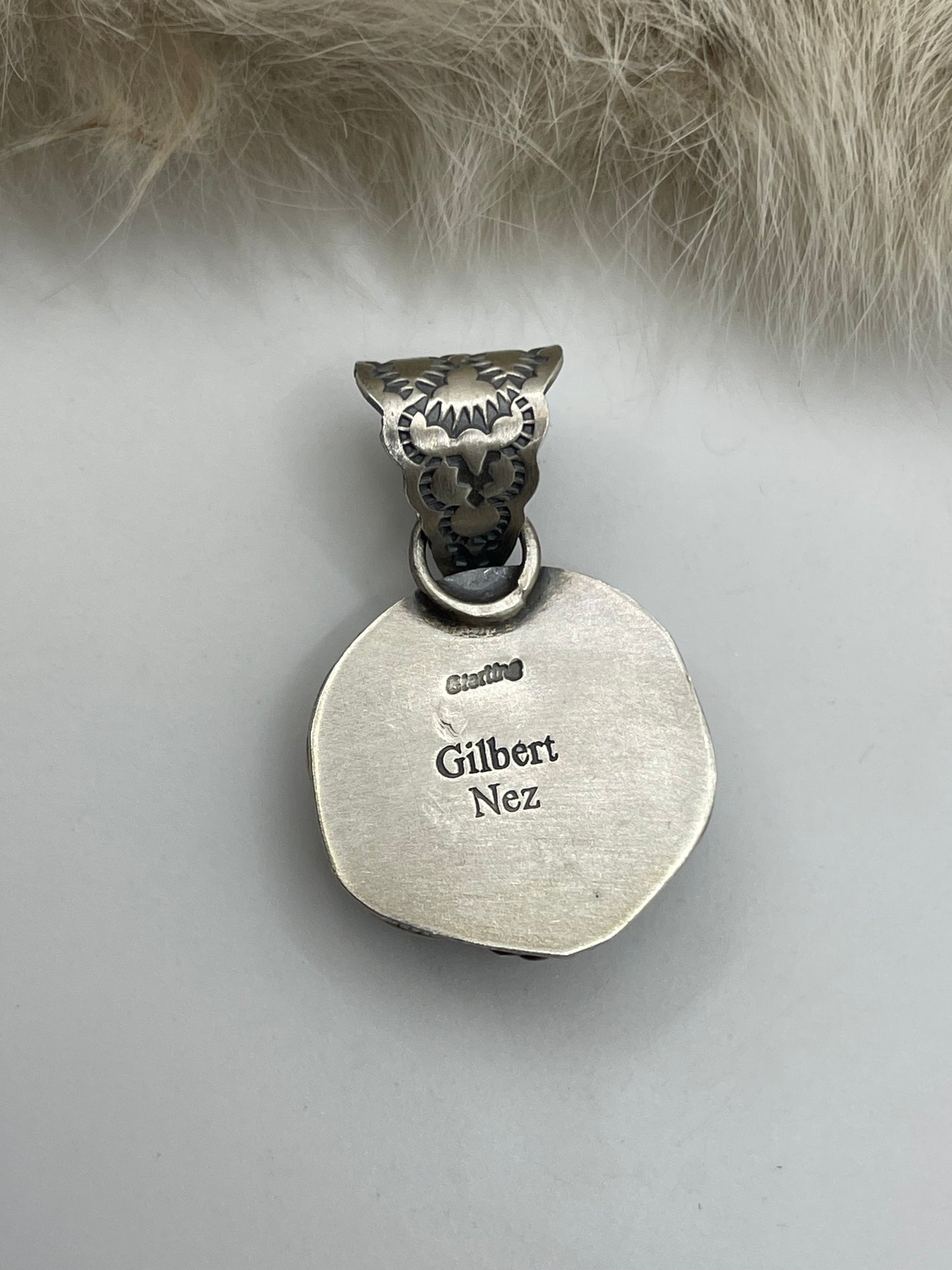 Blackjack Pendant by Gilbert Nez