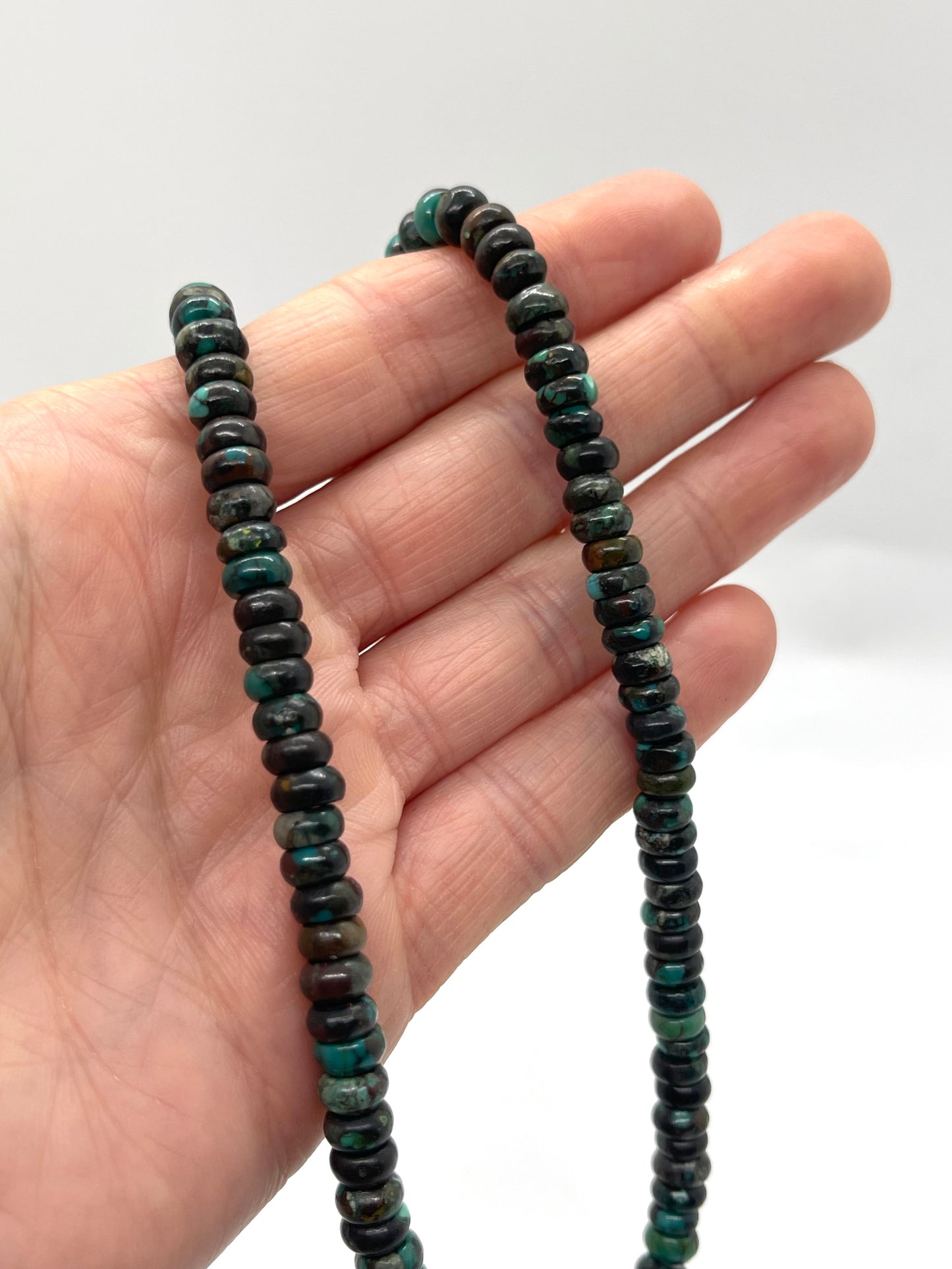 16” Graduated Kingman Turquoise Beaded Necklace