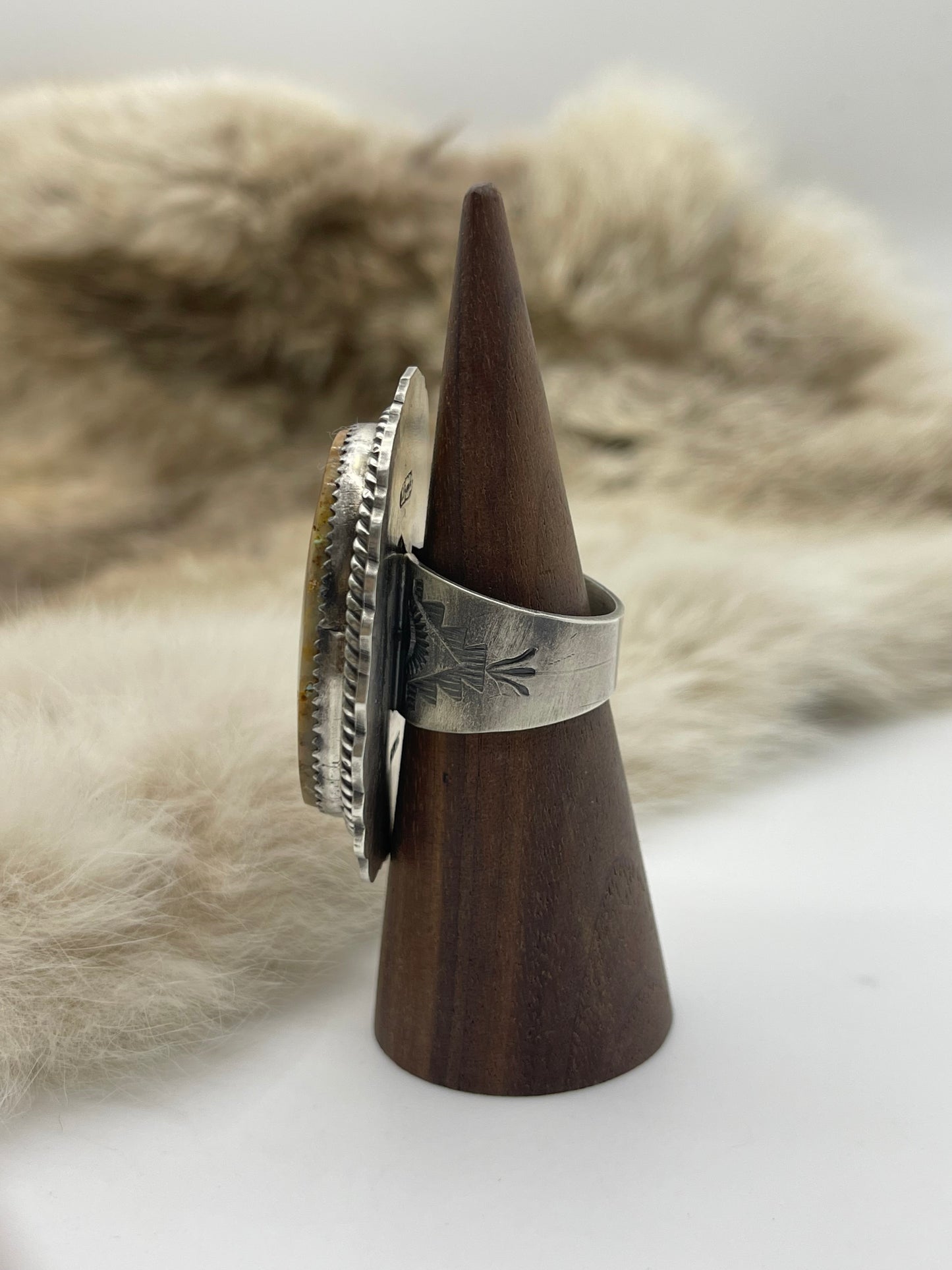 Size 8.0 Royston Turquoise Ring by Jeff Largo, Navajo