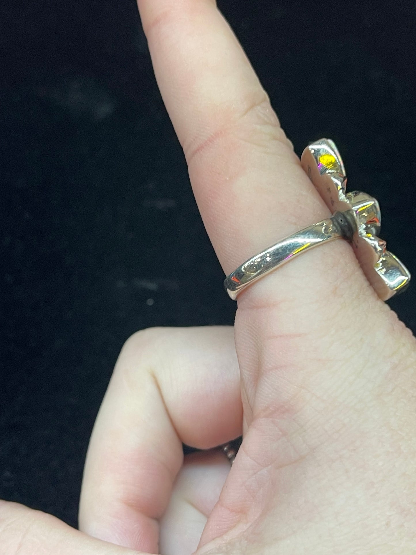 White Opal Ring