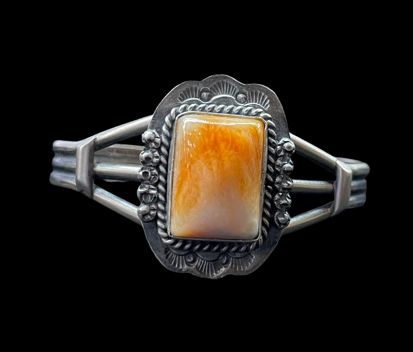 Orange Spiny Oyster Shell Cuff by John Nelson, Navajo