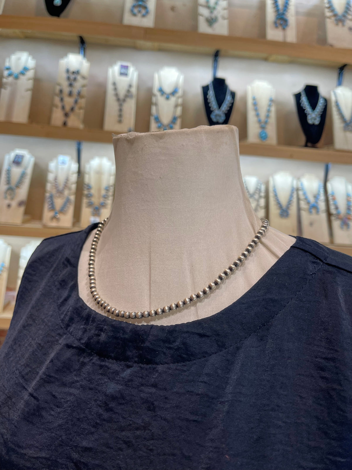 19” 5mm Navajo Style Pearls Strung by Lucinda Sardo, Navajo
