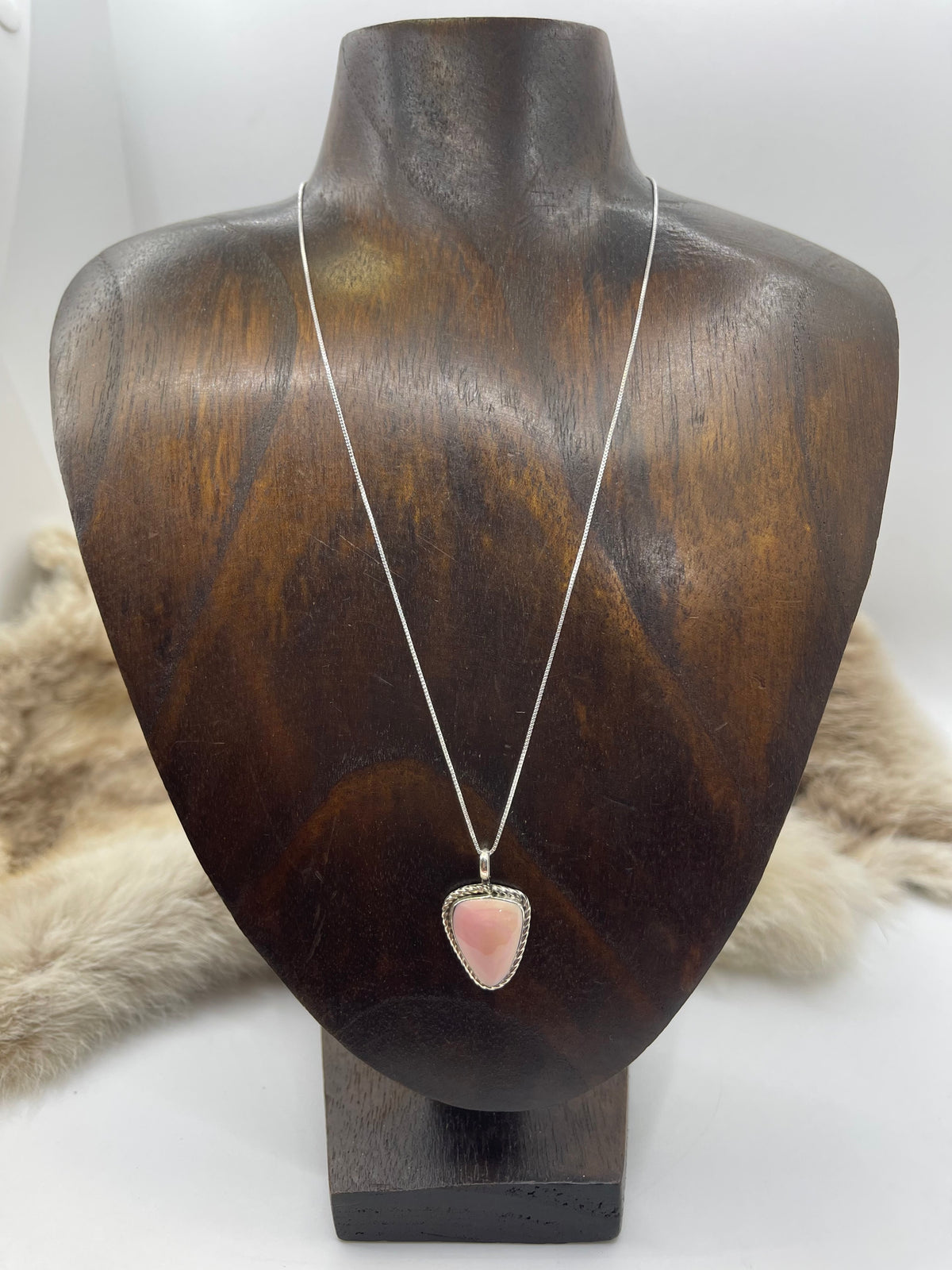 18" Pink Conch Shell by David Lopez, Navajo