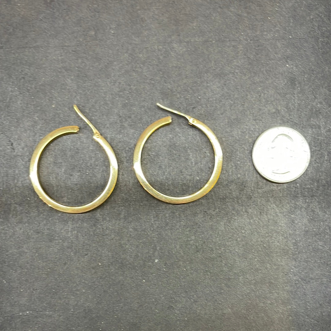 14k Plain Solid Gold Hoop Earrings