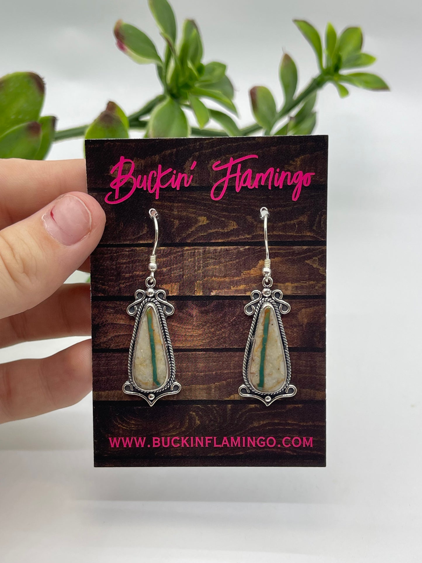 Royston Ribbon Turquoise Teardrop Dangle Earrings