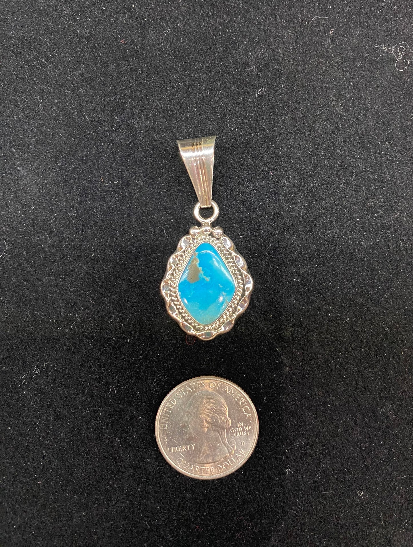 Turquoise Pendant by Samuel Yellowhair, Navajo