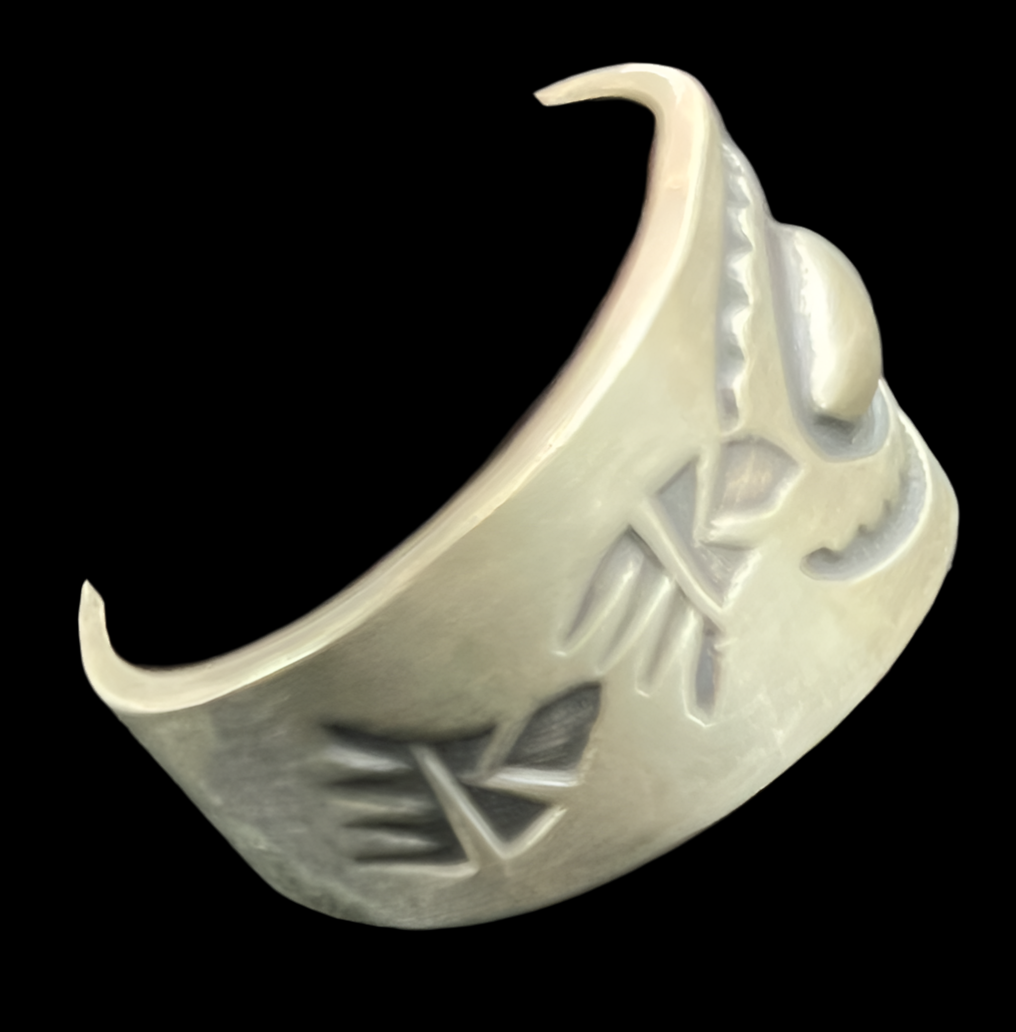 12.0 Stamped Sterling Silver Ring by VC, Navajo