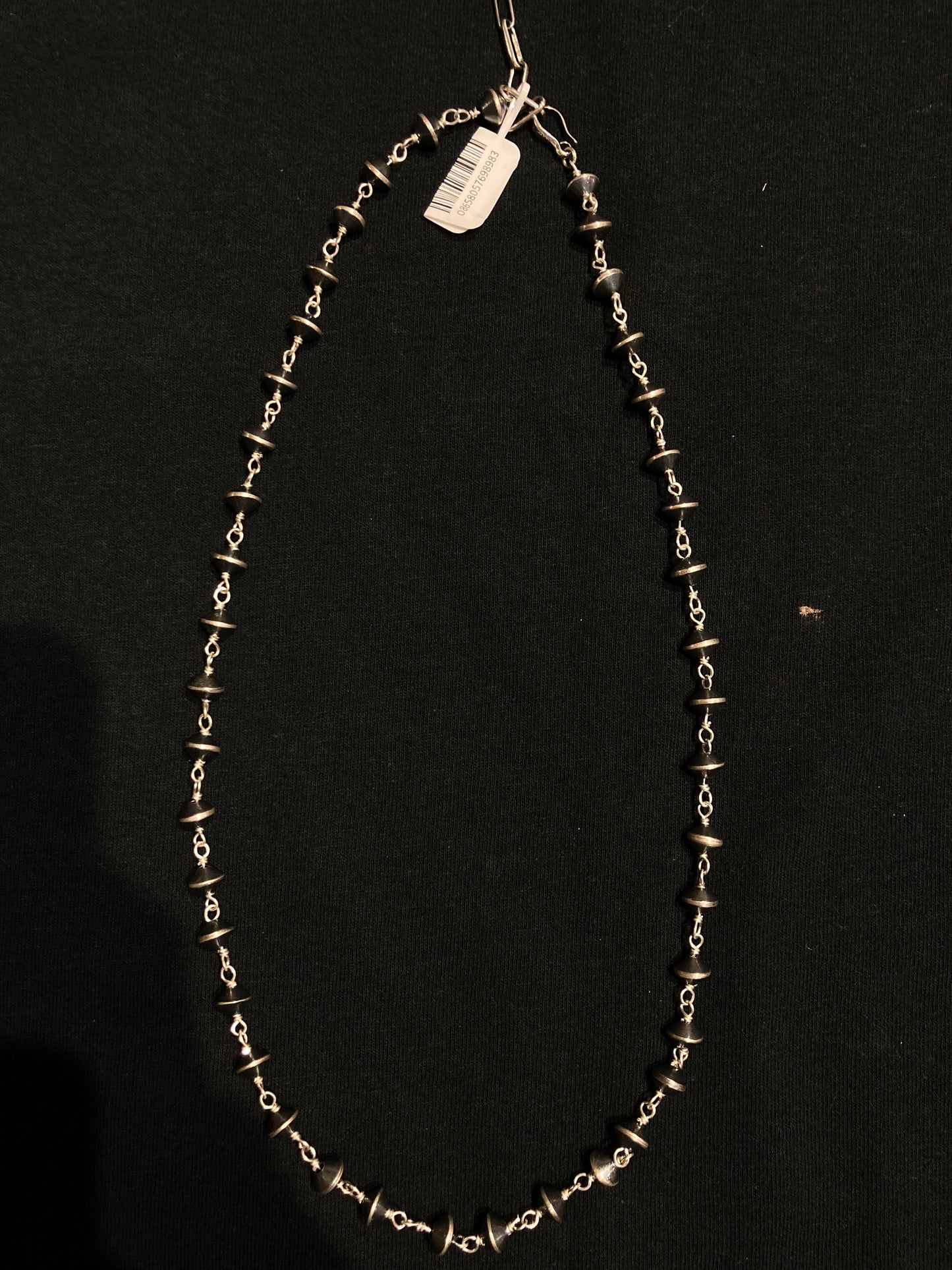 8mm 25" Handmade Navajo Rosary Pearl Necklace with 2" extender