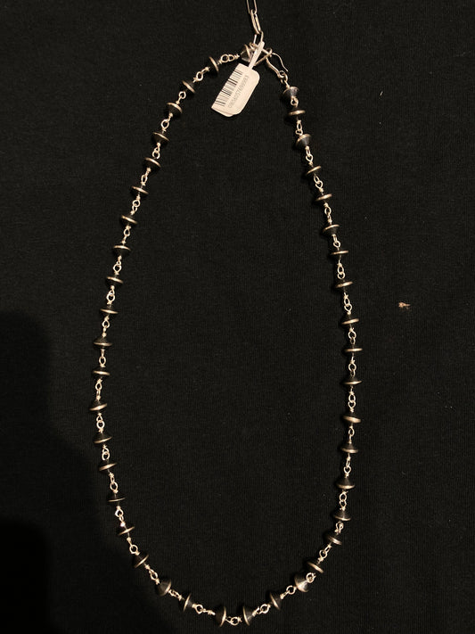 8mm 25" Handmade Navajo Rosary Pearl Necklace with 2" extender