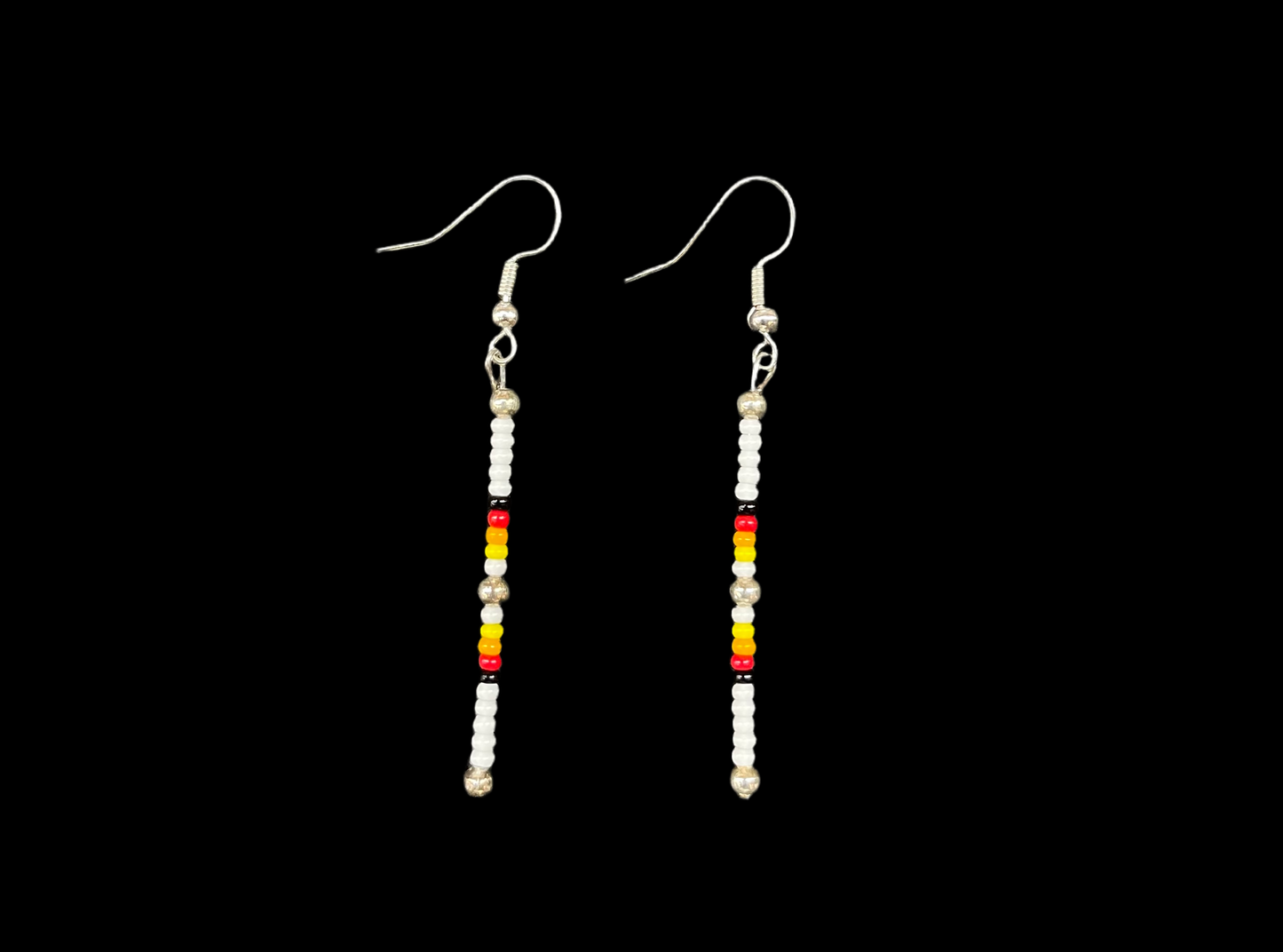 Single Strand Beaded Dangle Earrings